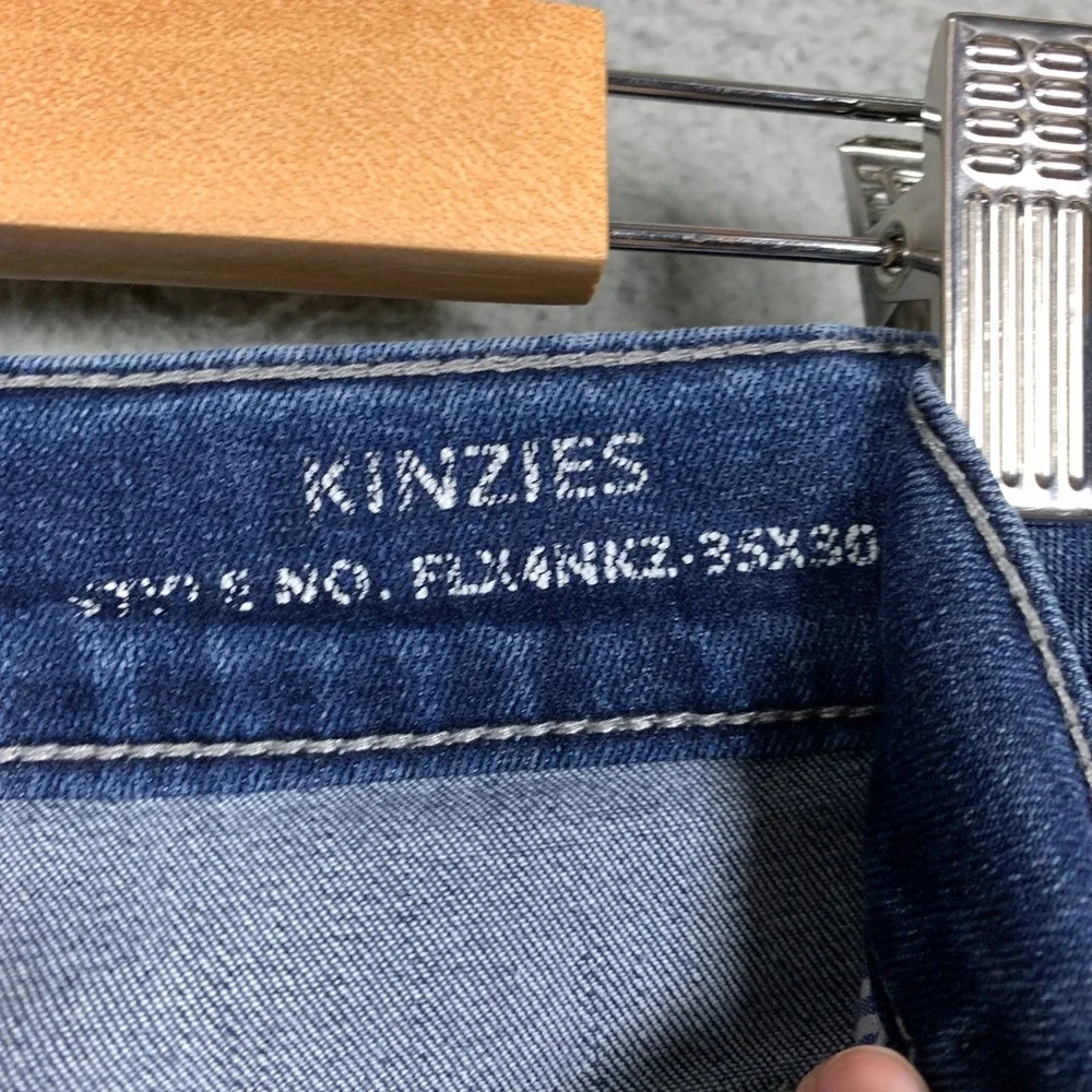 Mugsy Kinzies Jeans Mens 35 x 30 Blue Straight Leg Stretch Denim Casual Flexible